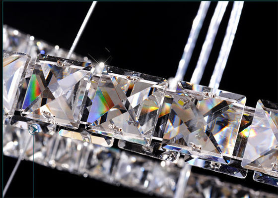 Het Roestvrije staal Modern Ring Light van Diamond Crystal Chrome Mirror Finish 64W