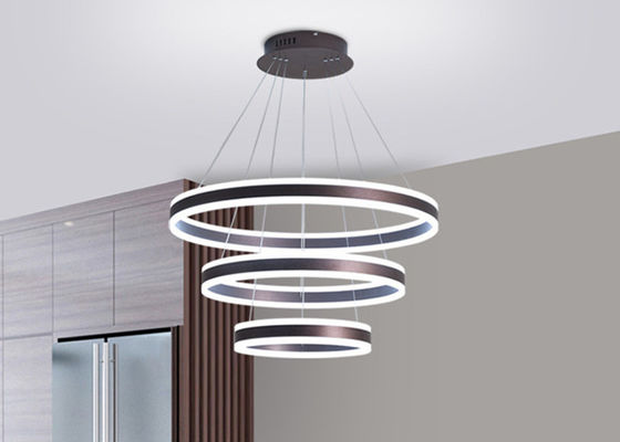 Bruine Lampekap 100cm Minimalistisch Modern Ring Light For Restaurant