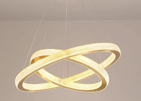 Grootte 40x60x80x100cm de Duidelijke Gouden Kleurenzaal HOOFD van Ring Ceiling Light For Hotel