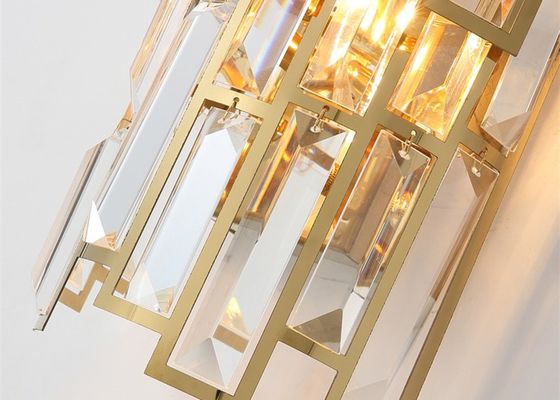 De muur zette Binnen 230*500mm Glans Geleid Gouden Crystal Sconce Lights op