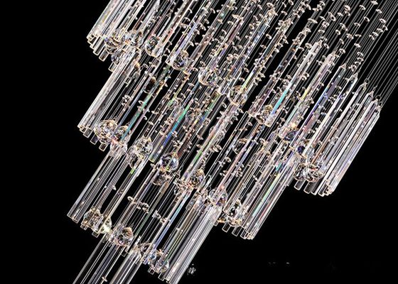450*140*700mm Lange Moderne Crystal Pendant Light For Rotating Trede