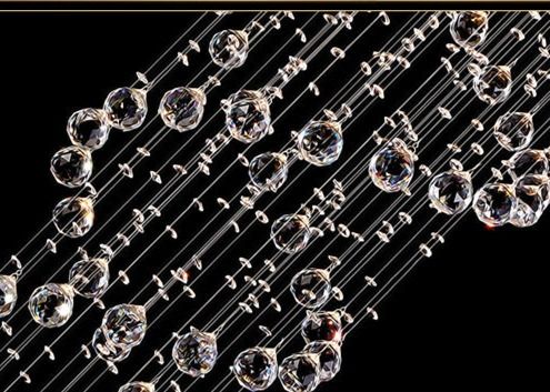 450*140*700mm Lange Moderne Crystal Pendant Light For Rotating Trede