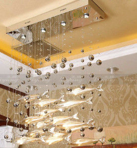 Chrome of Zilveren G4-Lichte Vissen Gevormde het Huisdecoratie van de Glas Moderne Tegenhanger
