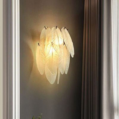 G9 steekt het Ijzer Art Golden Feather Crystal Wall 25cm voor Slaapkamer aan