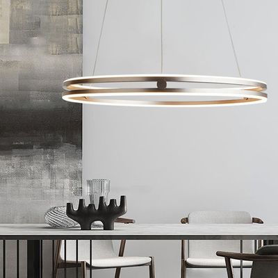 Decoratieve Binnenverlichting die de Lichte Noordse Dubbele Moderne Lichten van Ring Aluminum Luxury Chandeliers &amp; van de Tegenhanger hangen