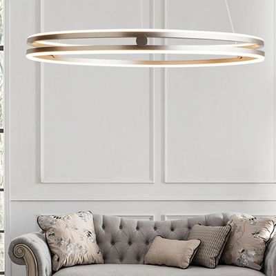 Decoratieve Binnenverlichting die de Lichte Noordse Dubbele Moderne Lichten van Ring Aluminum Luxury Chandeliers &amp; van de Tegenhanger hangen