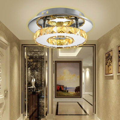 Duidelijke Crystal Bedroom Indoor Led Ceiling-Lamp 265V Dia 20cm