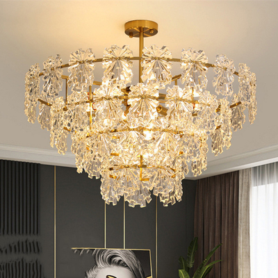 De Woonkamerontwerp van ijzer Gouden Modern Crystal Pendant Light Interior Hotel