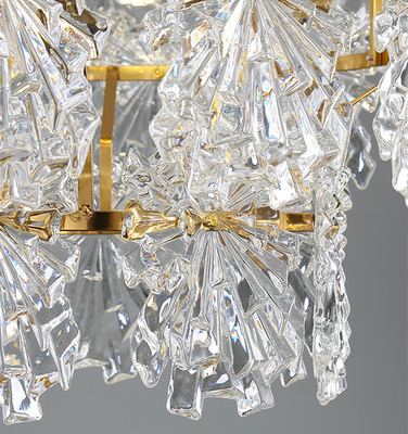 De Woonkamerontwerp van ijzer Gouden Modern Crystal Pendant Light Interior Hotel