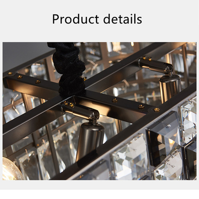 D50cm Metaal Crystal Pendant Light Luxury Indoor Woon