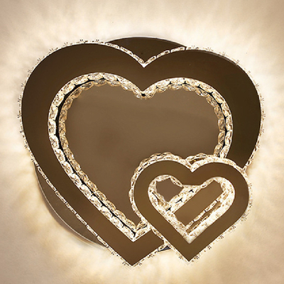 Binnen Romantische Slaapkamer Modern Crystal Pendant Light Heart Shape