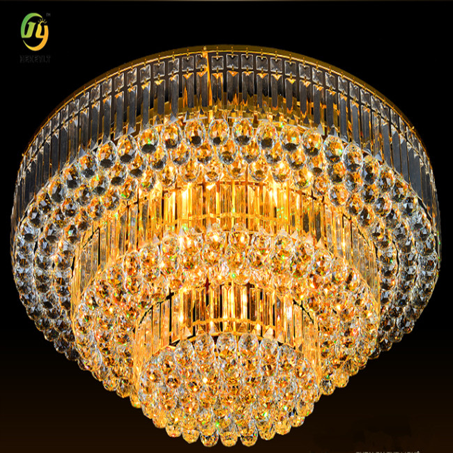 Luxe Lampvoet E14 Goud Led Plafondlamp Kristal En Metaal
